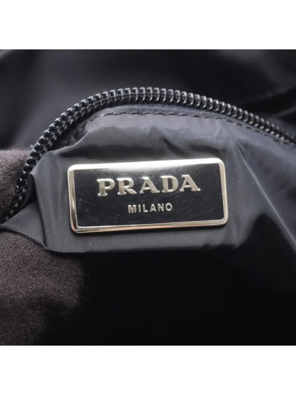 Prada Backpack Triangle Plate Drawstring Navy Nylon Leather Logo